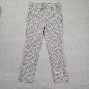 Anne Klein Slim Ankle Pants Size 6 (W30 L29) Black & White Check Stretch EUC